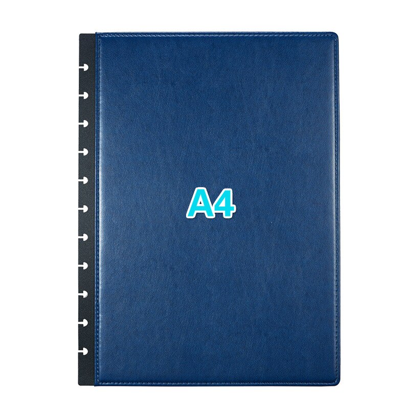 A5 a4 champignon hul pu læderbetræk 8 hul 11 hul notesblok reserveskal diy bindingsforsyninger løvblade notesbog skal: A4 blå