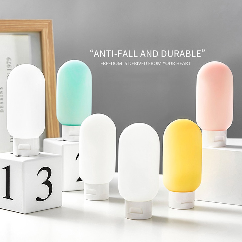 3PCS Lege Extrusie Flessen Container Hervulbare Plastic Siliconen Transparante Mini 60ml Hervulbare Flessen Zalfpotje Shampoo