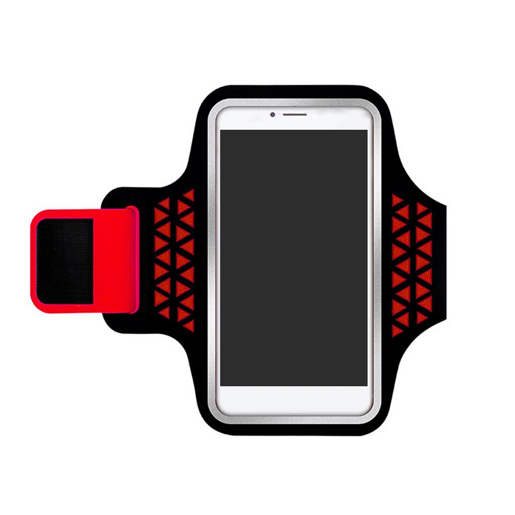 Elenxs braçadeira de armazenamento do telefone correndo esportes pacote de pulso ao ar livre jogging bolsos caminhadas ciclismo saco leve: Red 5.2 inch