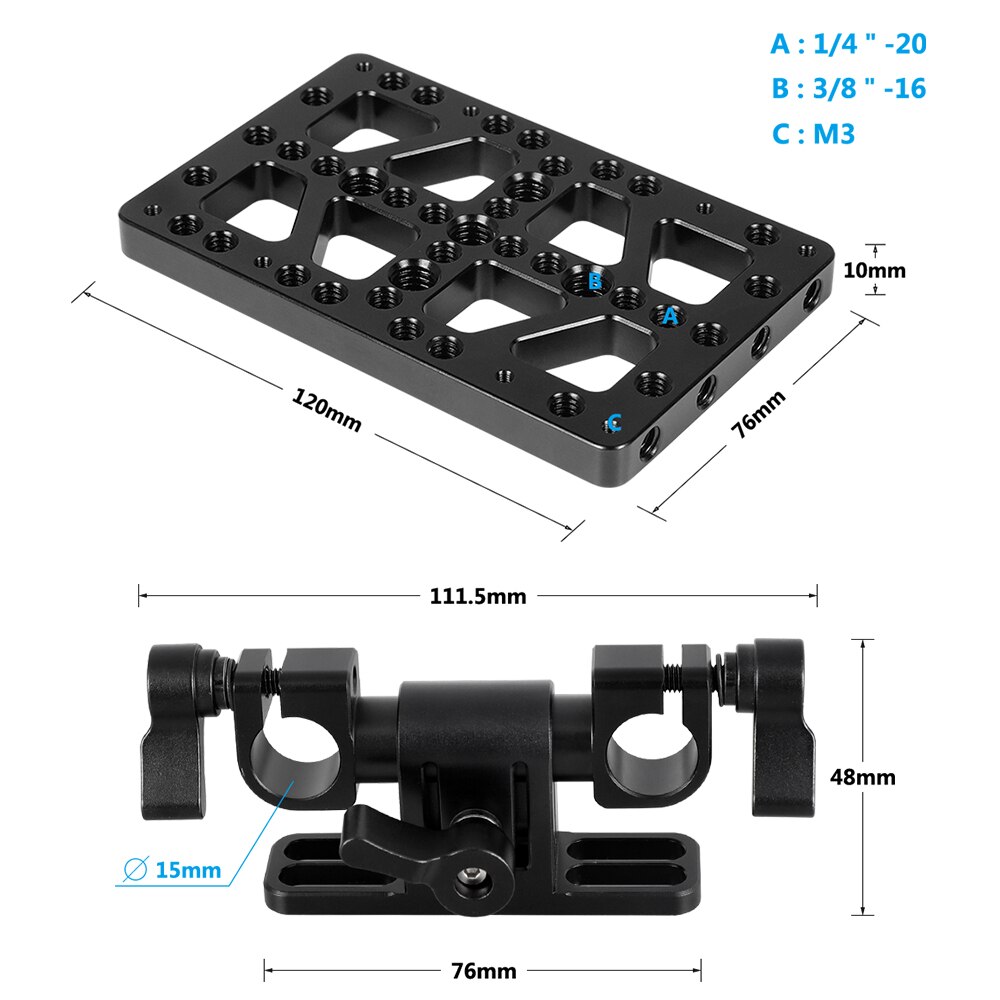 HDRIG Battery Backboard Cheese Plate With 360° Swivel 15mm Rod Clamp for Anton Bauer Gold Mount Power Adapter