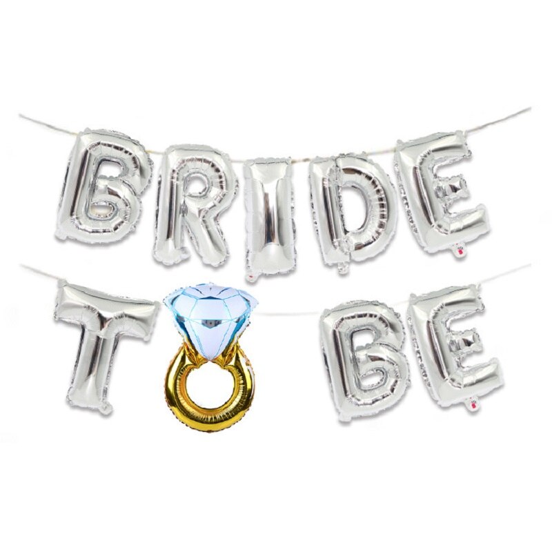 1 Set 16 inch Silver/Gold/Rose Gold" BRIDE TO BE""BRIDE" Letter Foil Balloons 3styles For Choose Wedding Party Decoration: Silver