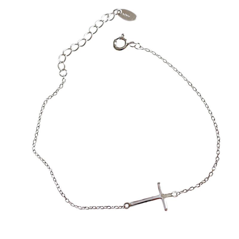 Louleur 925 Sterling Zilveren Kruis Ketting Enkelbanden Romantische Verstelbare Strand Fijne Enkelbanden Voor Vrouwen Zomer Sieraden