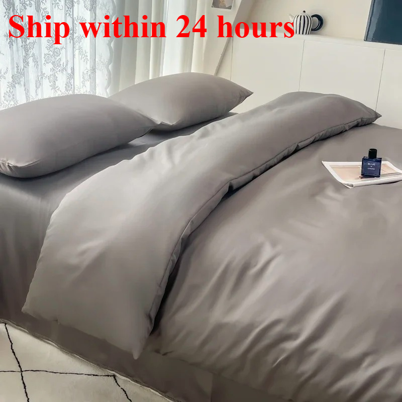 2025, neuer Sommer-Bettbezug aus kühler Eisseide, einfarbig, Größe Zwilling/voll/Königin/König