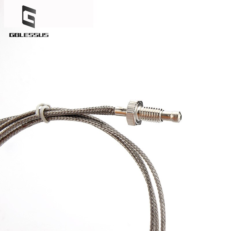 Tipo de rosca k/e 0-800 do par termoeléctrico m6 sensor de temperatura protegido 0.5/1/1.5/2/3/4/5m da resistência térmica da ponta de prova
