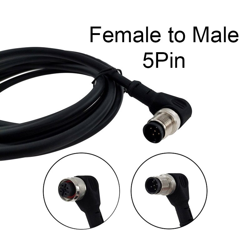 M12 sensor connector cable double head waterproof line male female 2m wire waterproof 4Pin 5Pin 8Pin sensor connectors: Angle F to M 5 p