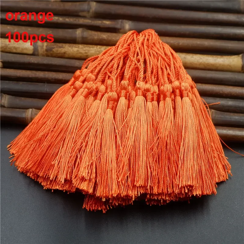 100 Uds. Borlas para marcapáginas, borlas artesanales suaves hechas a mano sedosas con bucles para manualidades DIY, marcapáginas para hacer joyas: Otro color