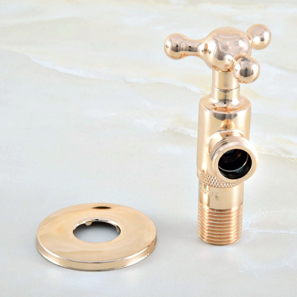 1Pcs Gold Color Brass Bathroom Faucet Angle Stop Valve 1/2" Male Bathroom Accessory aav015
