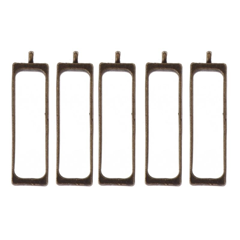 5Pcs Hollow Frame Open Back Bezel Pendant UV Resin Pressed Flower Jewelry Making B95F