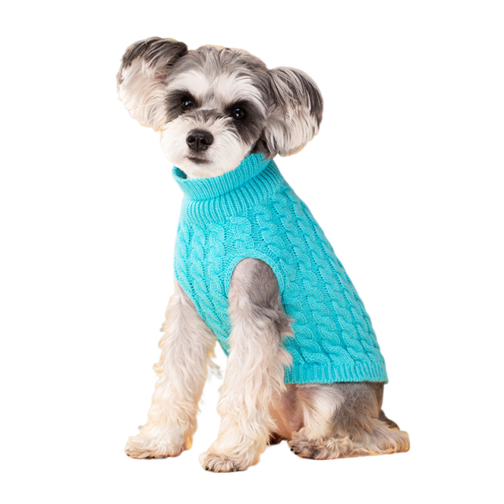 Klassischer, solider Chihuahua-Welpen-Hundepullover für kleine Hunde, warme Winterkleidung für Haustiere, Yorkshire Schnauzer-zur Seite fahren, Disfraz de Perro: XS / Blau