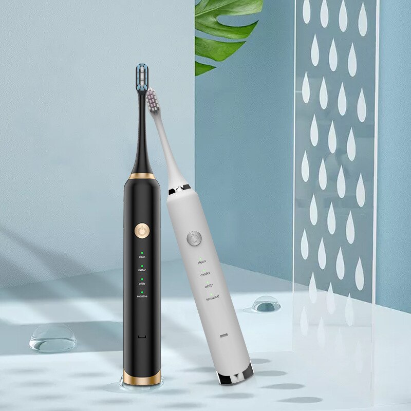 Cepillo de dientes eléctrico inteligente para adultos, cepillo de dientes recargable de piel suave, lavable, electrónico, blanqueador de dientes
