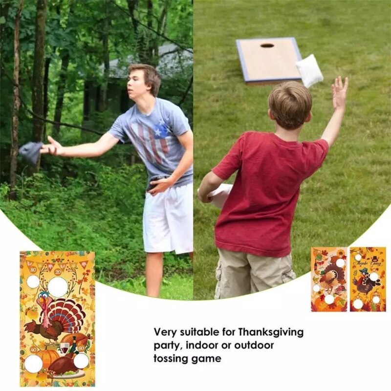 Thanksgiving-dekorations-wurf- und fangspiel mit flaggen, spielzeug-gartenspiel für die ganze familie, spielset 87hd