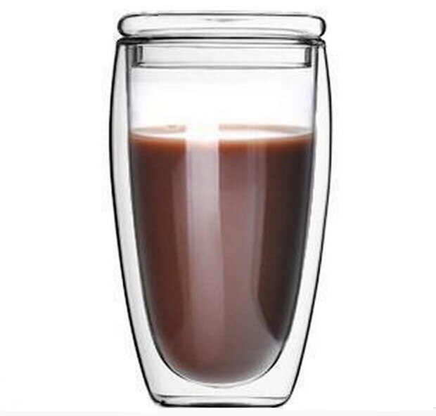 Dubbelwandige Bril Bodum dubbeldeks Glas Mokken Met Deksel Draaglijk Temperatuur Verschil 170 C Hoge Ei vormige Cup: Default Title