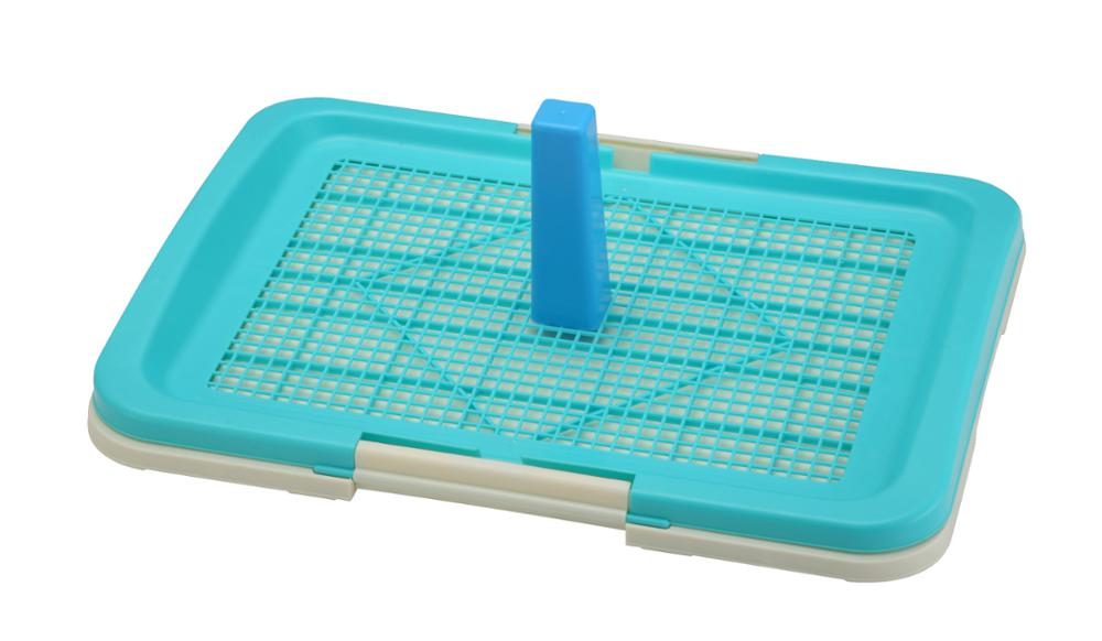 Bac à sable en plastique pour animaux domestiques, grand plateau de toilette pour chiens, chaton, litière, remplissage fermé, sable pour auto-nettoyage, fournitures pour animaux: Blue With column