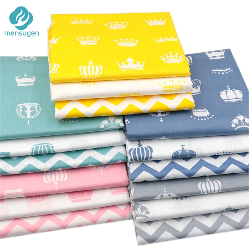 Mensugen crown chevron 100%  bomullstyg meter för patchwork quiltning baby sängkläder spjälsäng filt sömnad material