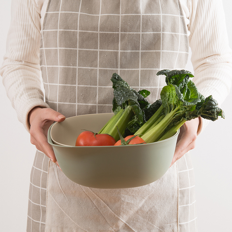 Double-layer washing basket drain basket plastic home kitchen Taomi artifact washing fruit leaking basket fruit tray