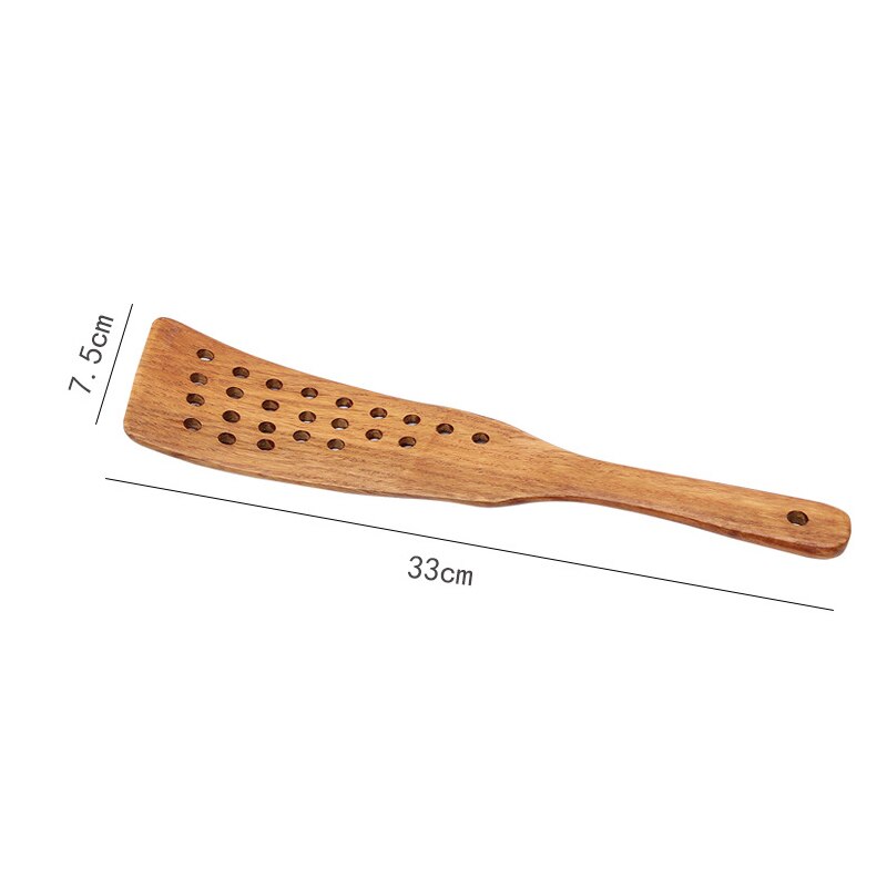 Houten Spatel Houten Schop Voor Non-stick Pan Rijst Lepel 24-Gat Filtratie Koken Tool Houten Spatel Kookgerei keuken Gereedschap