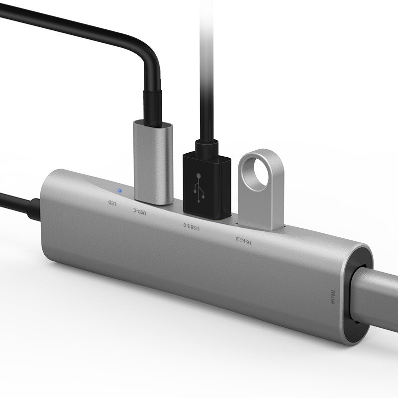 USB C centro 4 in 1 in Alluminio Tipo-C a USB HDMI 4K attracco stazione PD di Ricarica Veloce centro adattatore per PC pro