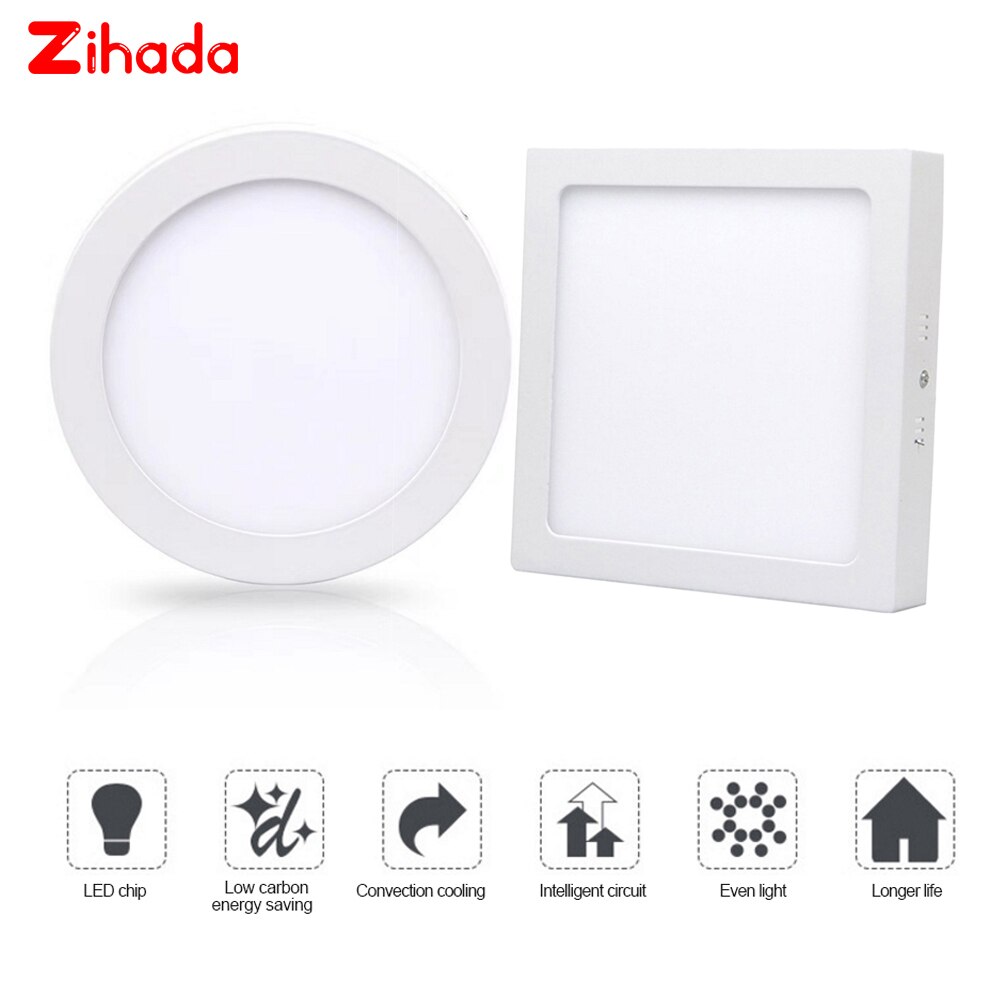 Square/Round LED Panel Ceiling Light 6W 12W 18W 24W Surface Mount Ultra-thin 3CM Modern Pendant Ceiling Lamps for Home AC85-265
