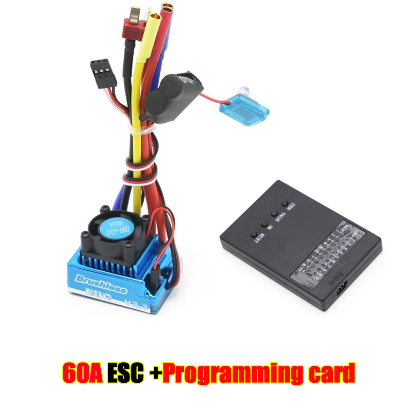 Waterproof 45A 60A 80A 120A Brushless ESC Electric Speed Controller Dust-proof for 1/8 1/10 1/12 RC Car Crawler RC Boat Part: PURPLE