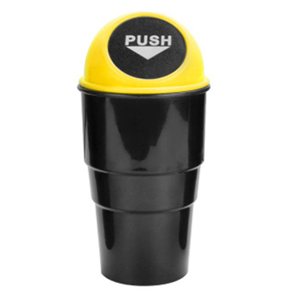 Car Trash Can Car Plastic Mini Trash Can Car Multi-Function Small Debris Storage Bucket: yellow
