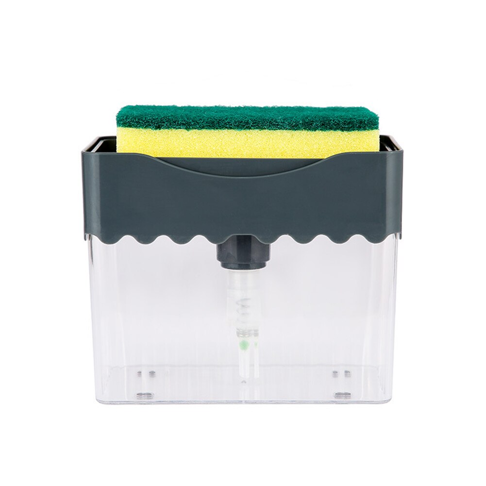 Zeepdispenser Met Spons Houder Zeep Pomp Spons Caddy 13 Oz Zeepdispenser Met Spons: Donkergrijs