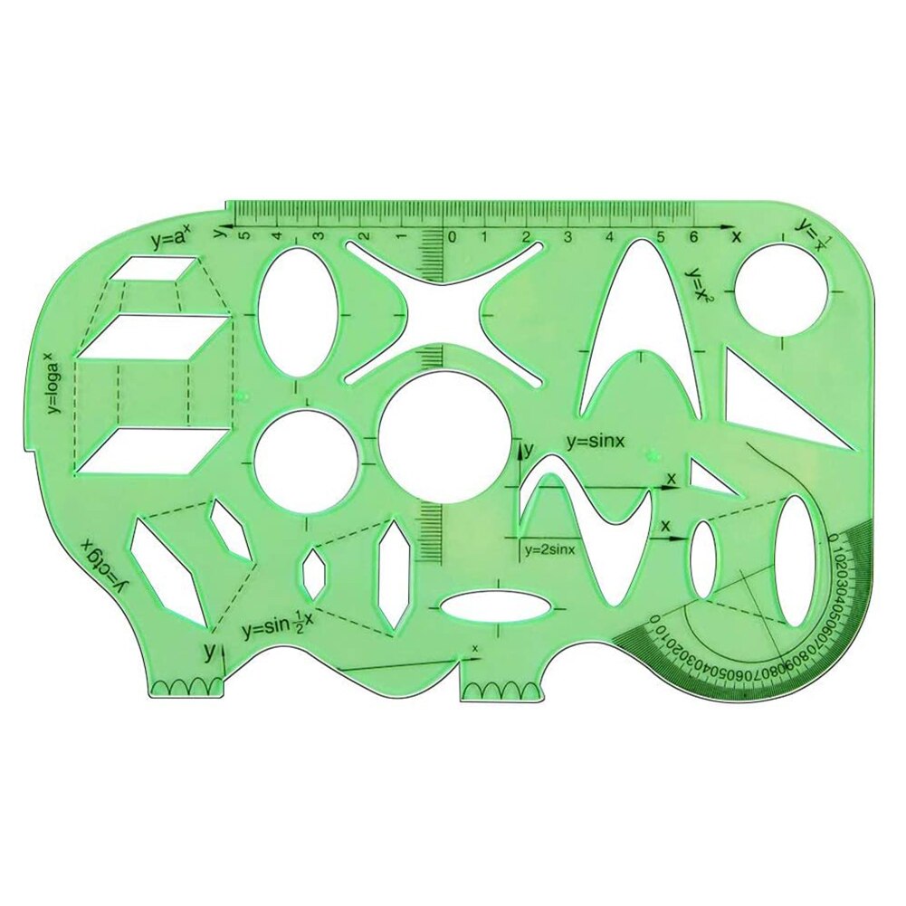 6pcs Plastic Geometry Drawing Template Ruler Stencil Office Stationery Drafting Supplies Measuring Tool