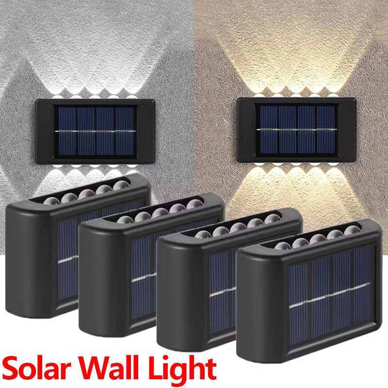 LED-Solarleuchte für den Außenbereich, wasserdicht, nach oben und unten leuchtende Beleuchtung für Straße, Garage, Garten, Lichter, Dekoration, Solar-Wandlampen