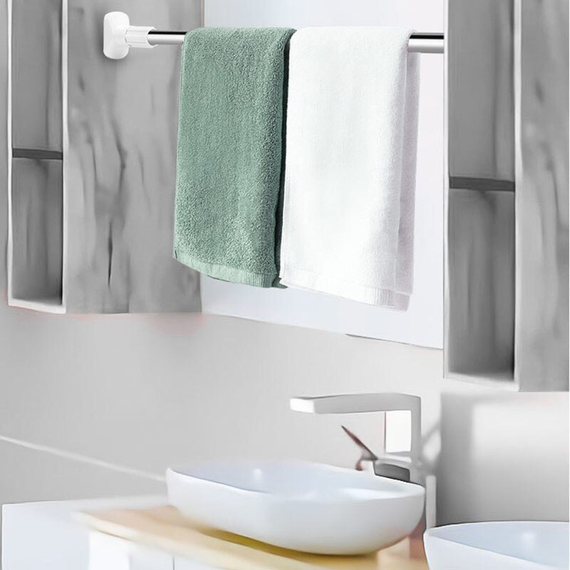 Retractable Stainless Steel Curtain Hanger Rod Bracket Clothesline Pole Shower Curtain Drape Rod Clothes Hanger Rod