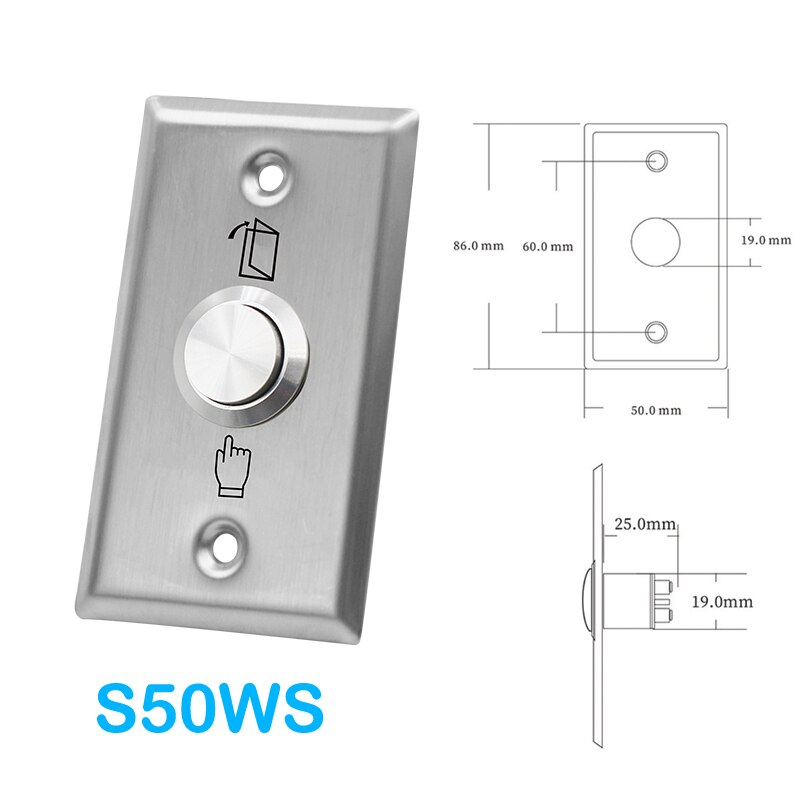 Stainless Steel Exit Button Push Switch IP67 Waterproof Exit Door Sensor Opener Release for Home Access Control Lock System: WHITE