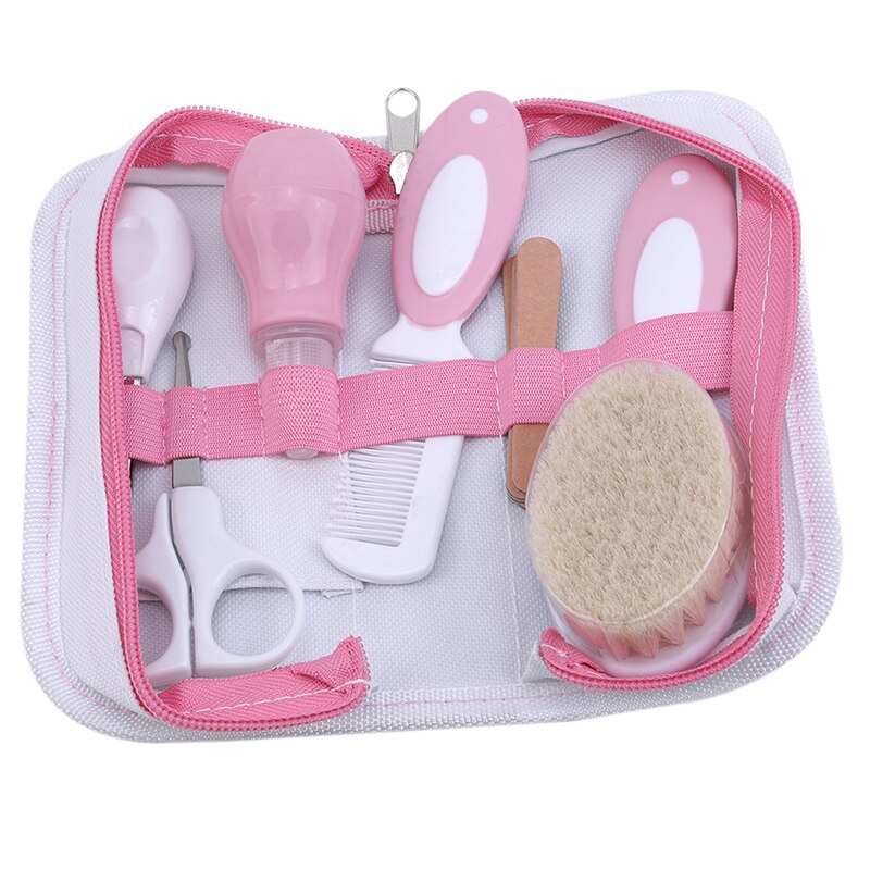 1 Set Baby Care Tools Baby Nails Hair Nose Care Set Comb Brush Set Newborn Daily Care Set Newborn: pink