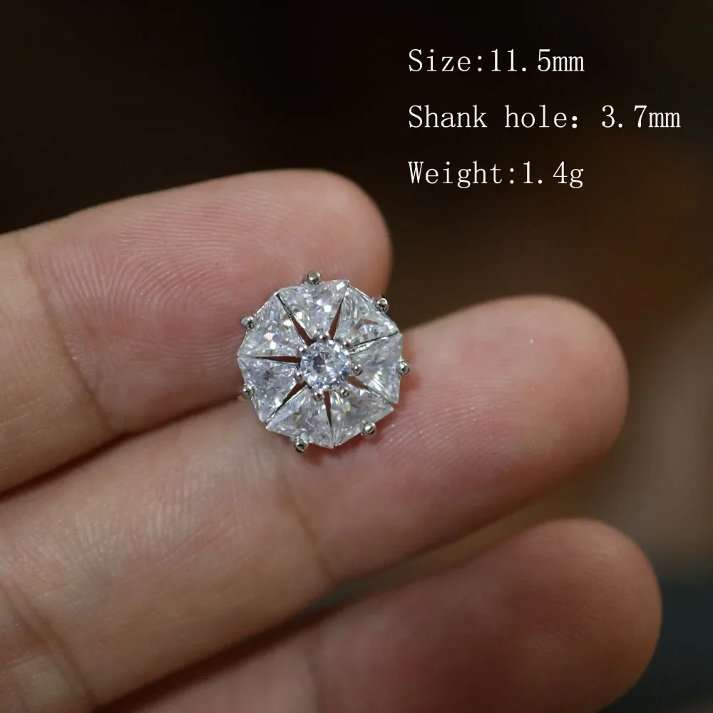 5pc Luxury Crystal buttons for clothing Cubic zirconia button for coat Decorative CZ sewing buttons for suits cardigan: Multi-Colored