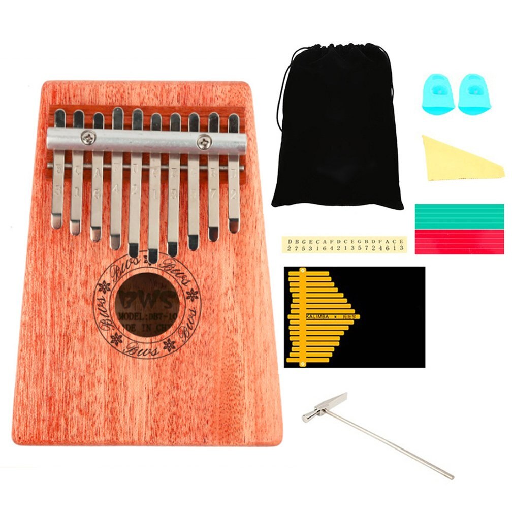 17 Key Kalimba Mahogany Thumb Piano Solid Wood Thumb Piano Finger Mini Keyboard Portable Instrument for Beginners