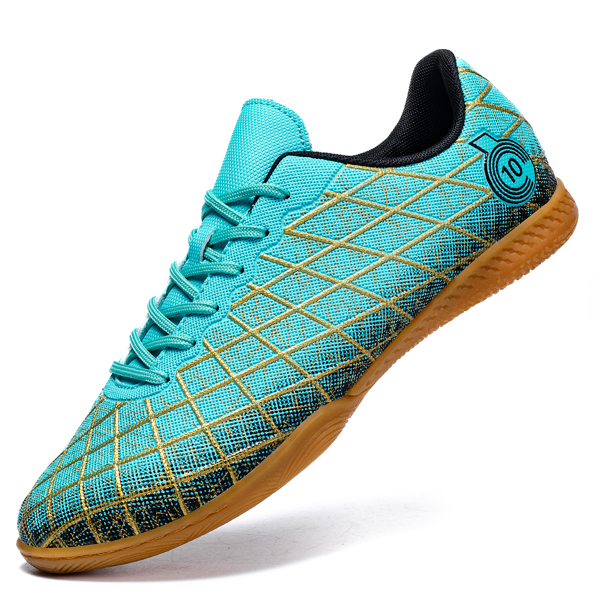 Voetbalschoenen, trainingsschoenen voor heren met platte bodem voor binnen, 5-a-side sportschoenen geschikt voor houten en cementvloeren