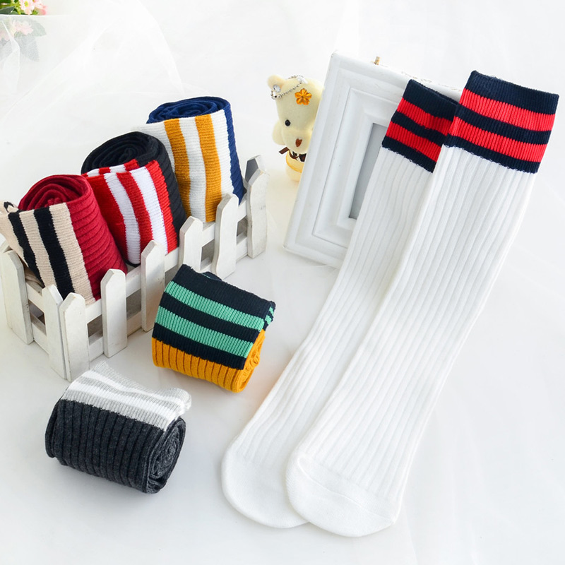 Knee High Socks for Girls Boys Kids Children Golf Casual Stripes Toddler Long Tall Rainbow Socks 6-15 Years