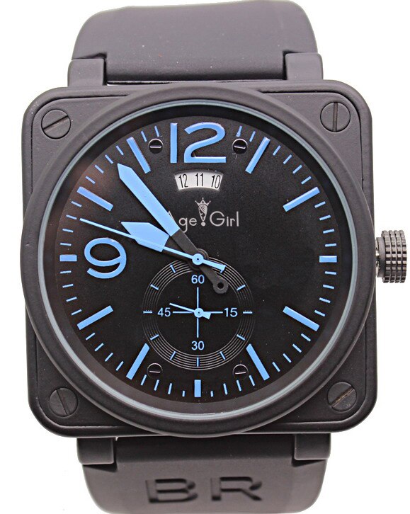 Klassieke Stijl Heren Automatische Mechanische Gmt Datum Limited Edition Horloge Bell Luchtvaart Mens Sport Duikhorloges Black Case dag