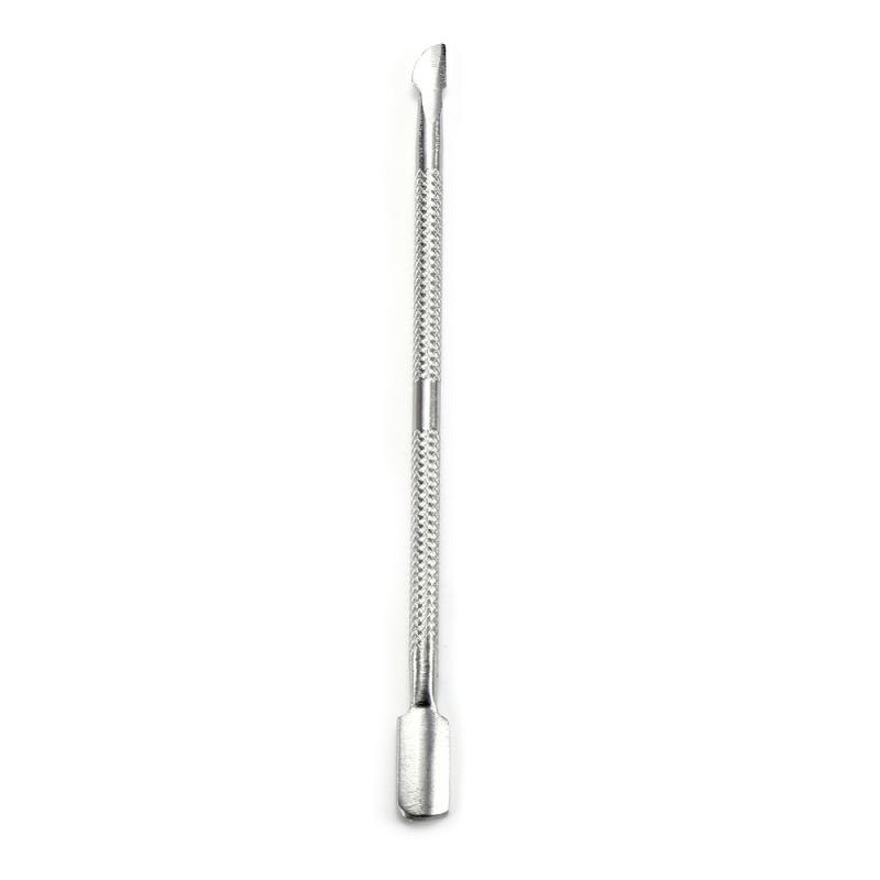 Edelstahl Doppel Kopf Nagel Drücker Werkzeuge Schere Zange Peeling drücken Abgestorbene Haut Häutchen Pusher Zange Löffel Entferner-Werkzeug: 01