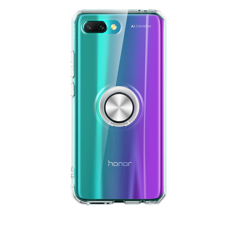 Voor Huawei Honor 10 Luxe Magneet Metalen Ring Standhouder Cases Voor Huawei Honor 10 Clear Silicone Cover Funde Coque