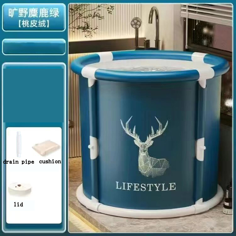 Foldable Bath Bucket Round Portable Bathtub Plastic Bathroom SPA Bucket Bathing Tub For Adult Children Folding Tubs Easy Storage: black