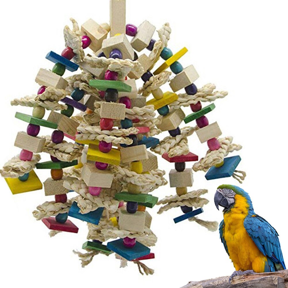Juguetes de loros para pájaros grandes, juguetes de cartón para pájaros grandes, loro gris africano, jaula de pájaros de madera Natural, juguete de masticar con Clip