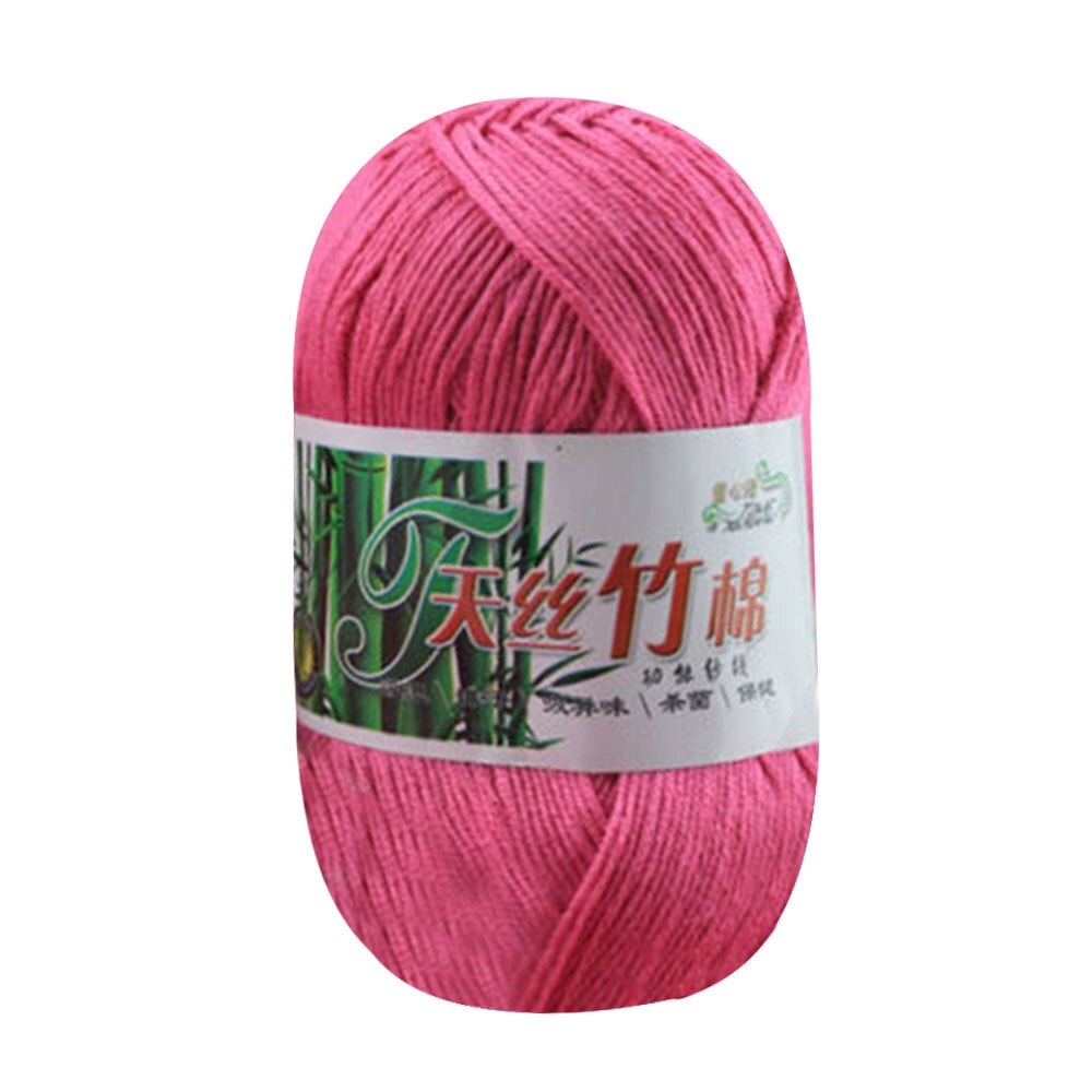 Bamboe Katoenen Garen Zachte Kamgaren Weven Sjaal DIY Draad Breien Handschoen voor Stof voor Handwerk: 07 rose pink 