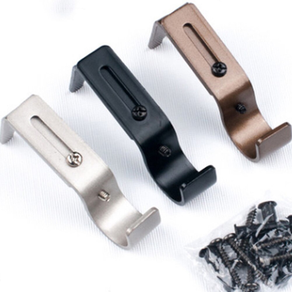 Adjustable Iron Window Curtain Rod Bracket Holder Drape Bar Fixed Hook Clamp Magic Wall Curtain Hanging Rod For Home Bedroom