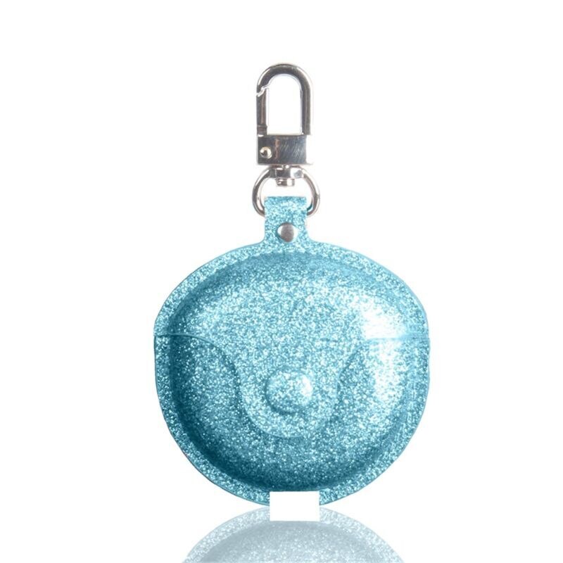 Funda de cuero PU para OPPO ENCO W31, funda protectora para OPPO ENCO W31, caja de carga, accesorios portátiles con gancho: Azul cielo