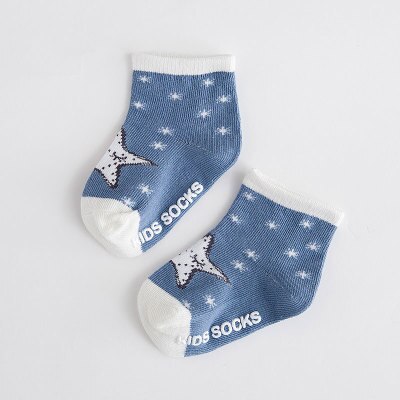 Baby Anti-Slip Lente Sokken Herfst/Winter Cartoon Asymmetrie Leuke Peuter Katoen Vloer Sokken Kinderen Sokken voor Kinderen: blue star