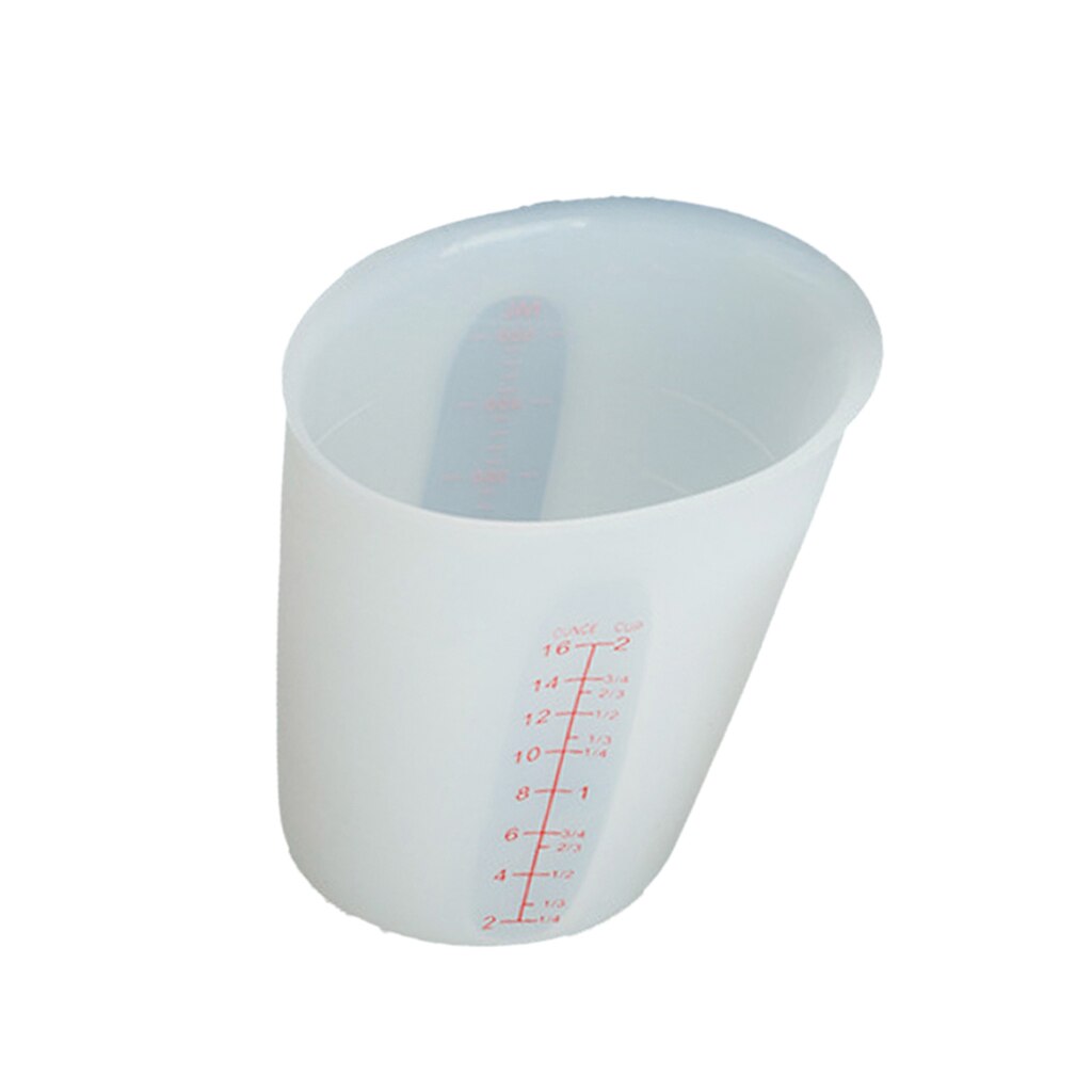 Siliconen Maatbeker Mix Roer Pinch & Giet Bakken Met Schaal 250Ml/500Ml 2 Kleuren: White 500ml