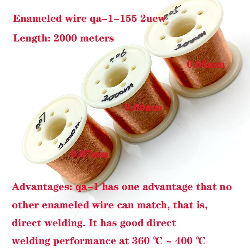 2000m Enameled Copper Wire - 0.05mm Ultra Fine Polyurethane Coated Wire For Coils & Transformers