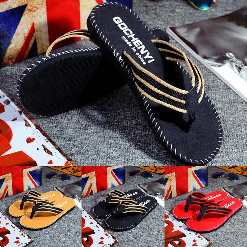 Homens Verão Flip Flops Seaside Praia Sapatos Sandálias Chinelo Masculino Lazer Flip-flops