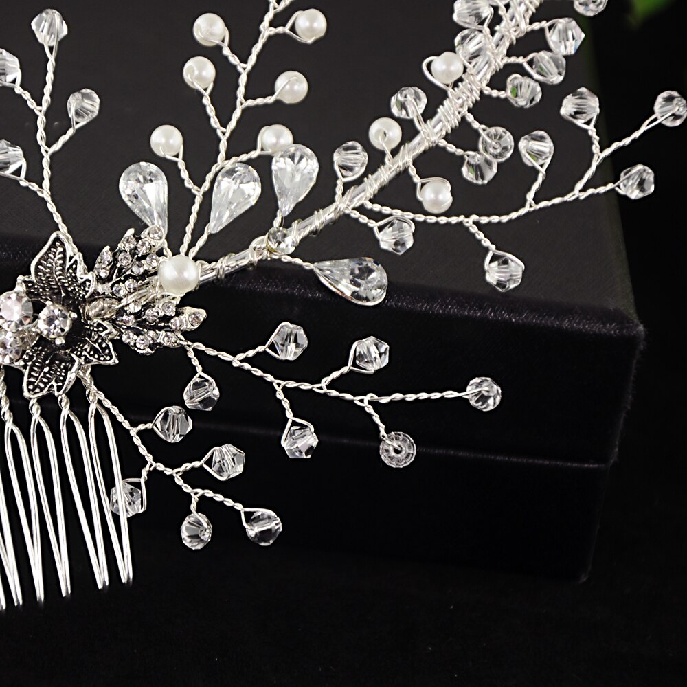 Accesorios para el cabello de boda cinta de pelo de perlas de cristal adornos para el pelo de boda joyería para el pelo de novia diademas SCHP02
