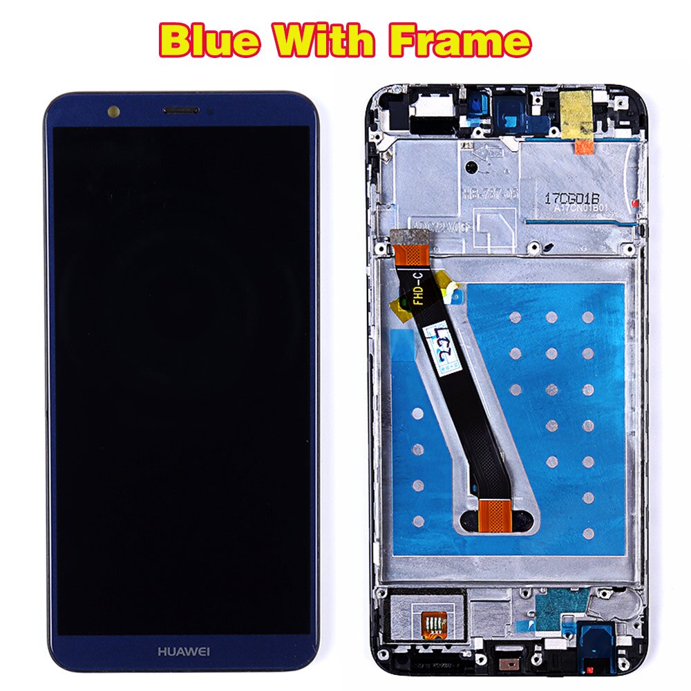 Huawei P smart 5.65 pouces LCD affichage Écran Tactile Numériseur DT1 Cadre 2160*1080 Huawei Enjoy 7S LCD écran: Blue with frame