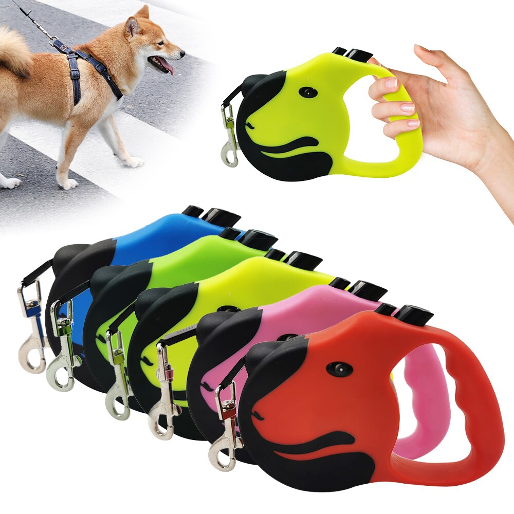Automatic Retractable Pets Dog Leash Nylon Extending Puppy Walking Running Dog Leads Reflective Tape Dog Leashes 3/5m