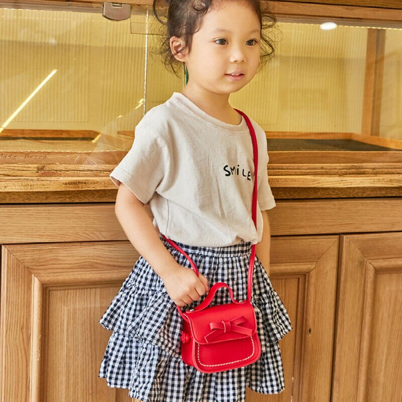Toddler Baby Messenger Bags Children Kids Girls Princess Shoulder Bag Handbag Solid Bowknot Princess Coin Purses